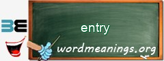 WordMeaning blackboard for entry